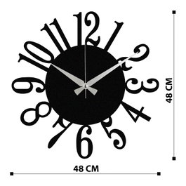 Wallity Enzoclock - S005 Reloj de pared decorativo de metal negro